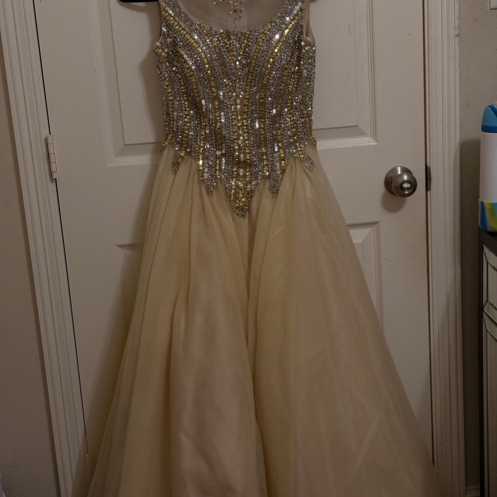Vienna Prom Gold and Silver Maxi Dress
